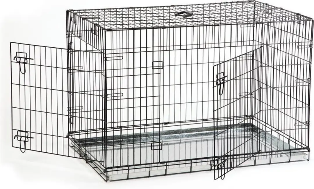 Beeztees Hondenbench XL 109x69x75cm - 2 Deuren - Zwart