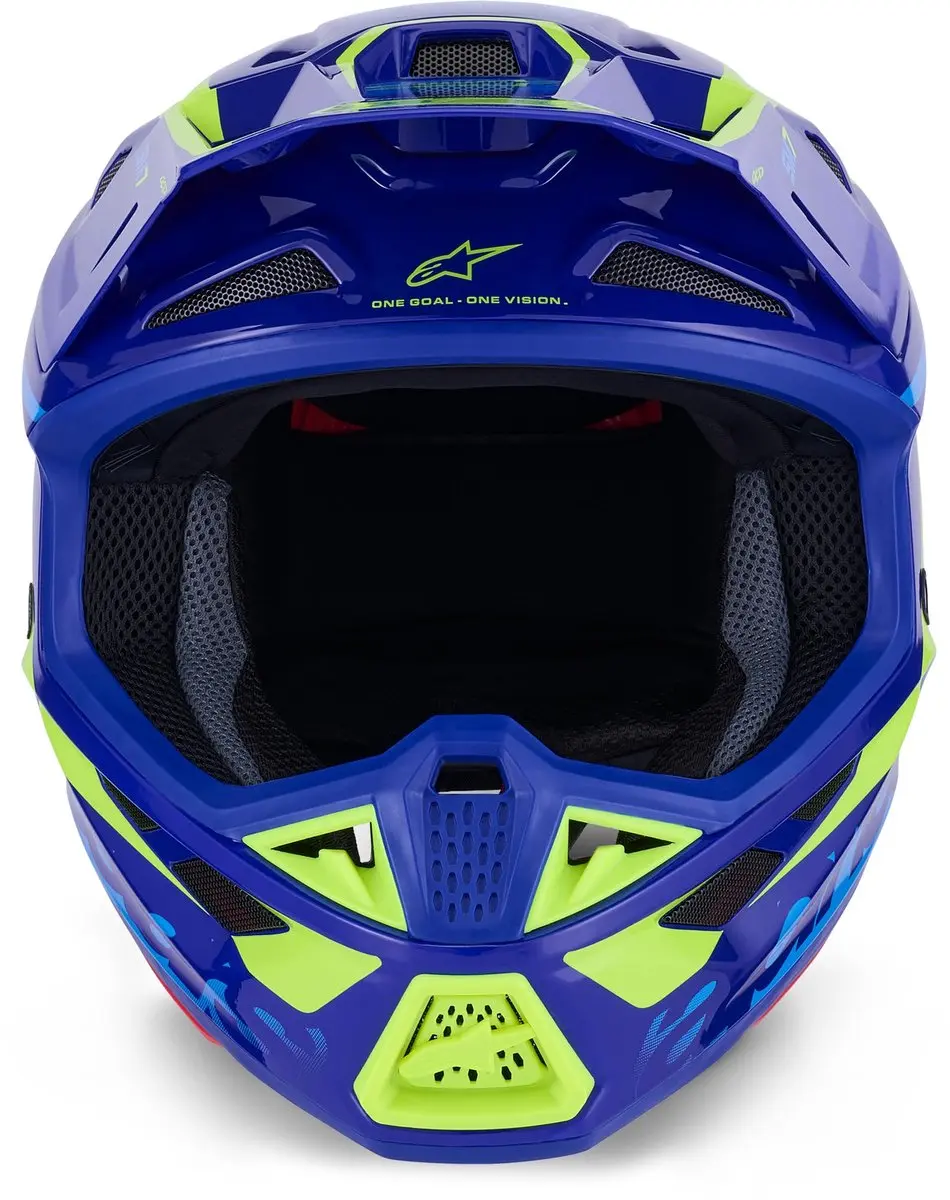 Alpinestars S-M7 Deed Crosshelm - Blauw/Geel