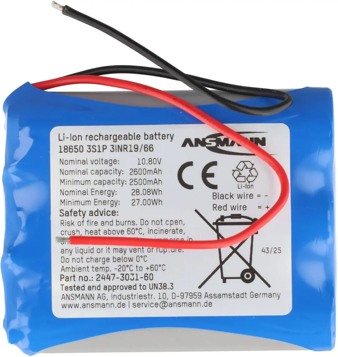 Ansmann 3S1P Accupack 10.8V 2600mAh