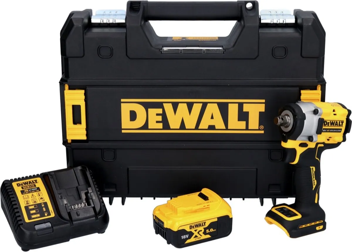 DeWalt DCF 921 P1T Slagmoersleutel 18V 400Nm - 1x 5,0Ah Accu + Oplader - afbeelding 3 van 5