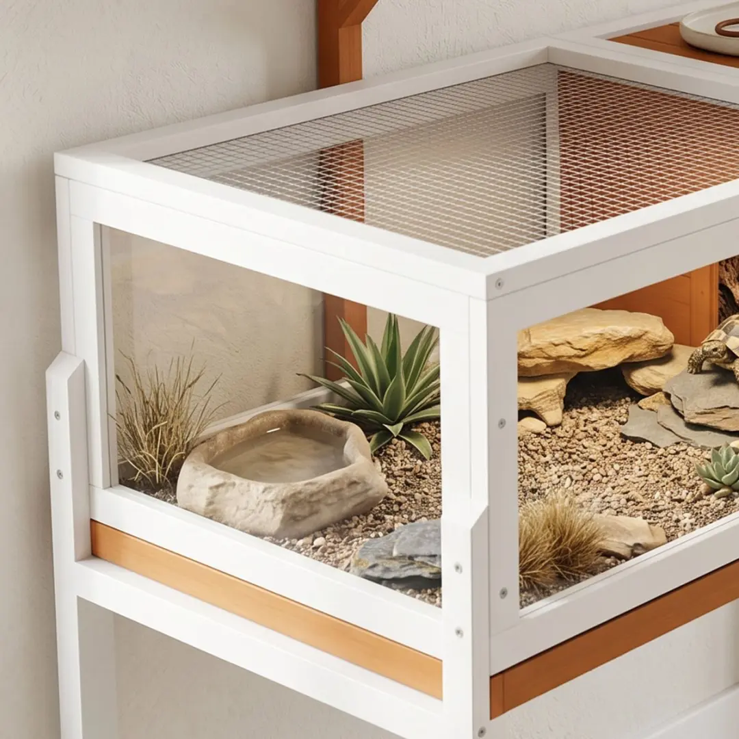 Pawhut Schildpaddenkooi - 104x53x82cm - Wit/Orange