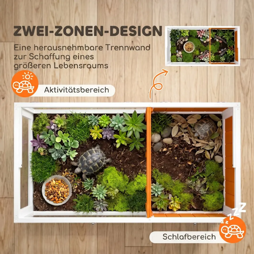Pawhut Schildpaddenkooi - 104x53x82cm - Wit/Orange