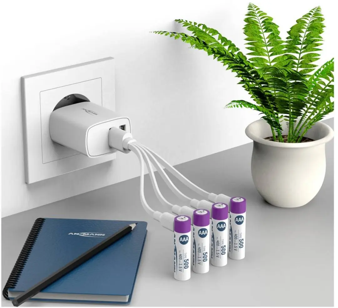 Ansmann AAA Lithium-Ion 500mAh Oplaadbare Batterijen - 4 Stuks