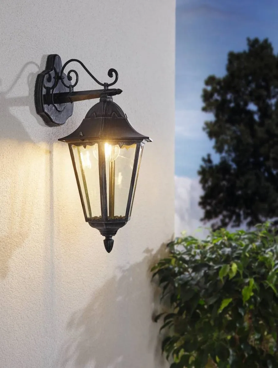 Eglo Navedo Wandlamp 1 Licht - Zwart/Zilver-Patina