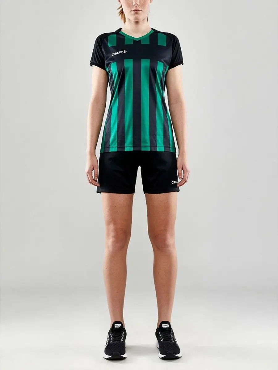 Craft Progress 2.0 Stripe Shirt Dames - Zwart/ Groen S