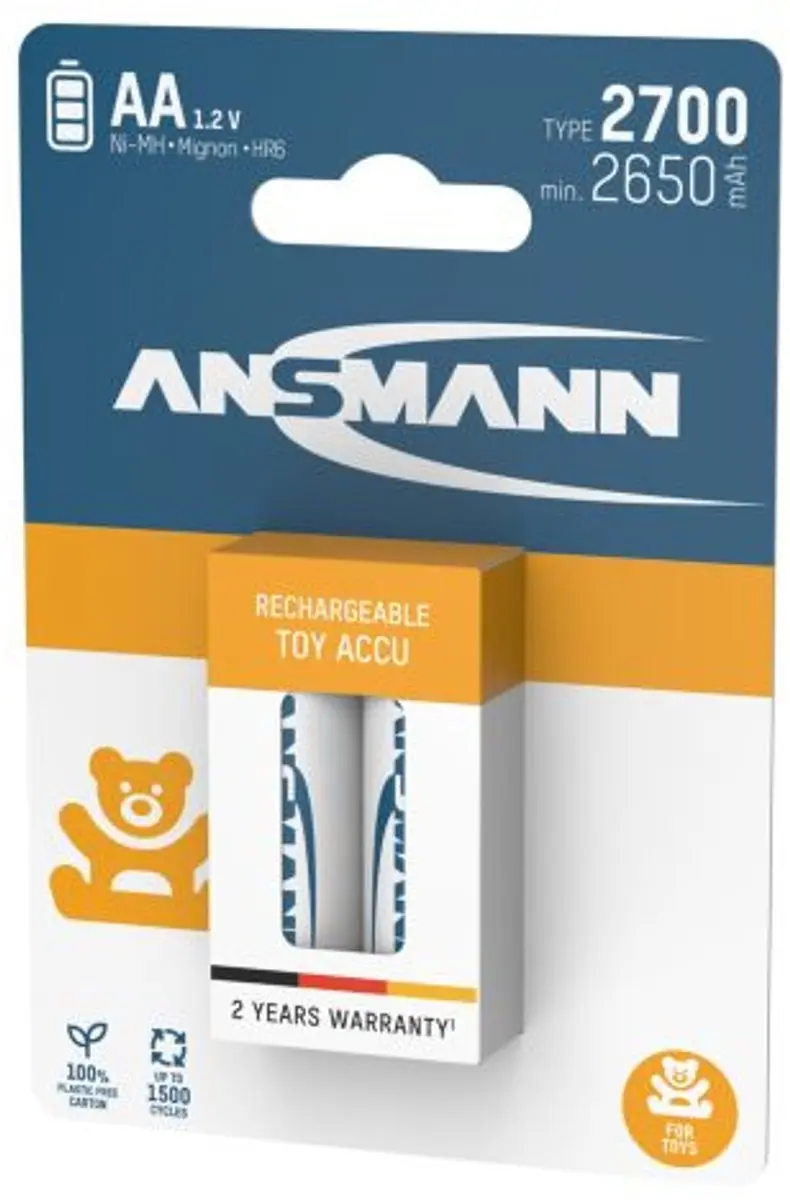 Ansmann AA Oplaadbare Batterij 2650mAh NiMH - 2 Stuks - afbeelding 6 van 6