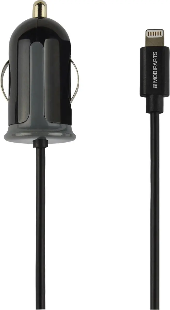Mobiparts Car Charger Apple Lightning 2.4A - Zwart - afbeelding 6 van 6