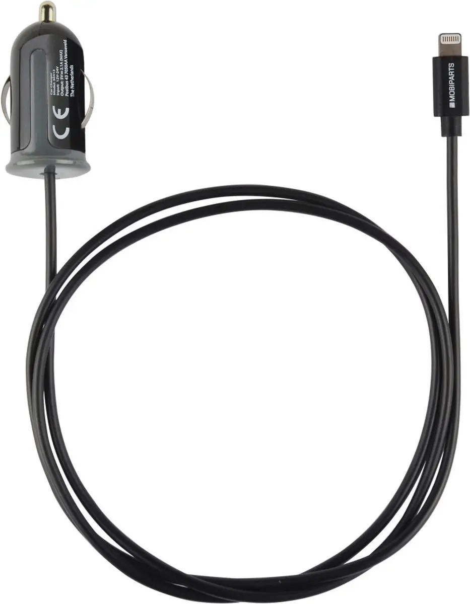Mobiparts Car Charger Apple Lightning 2.4A - Zwart
