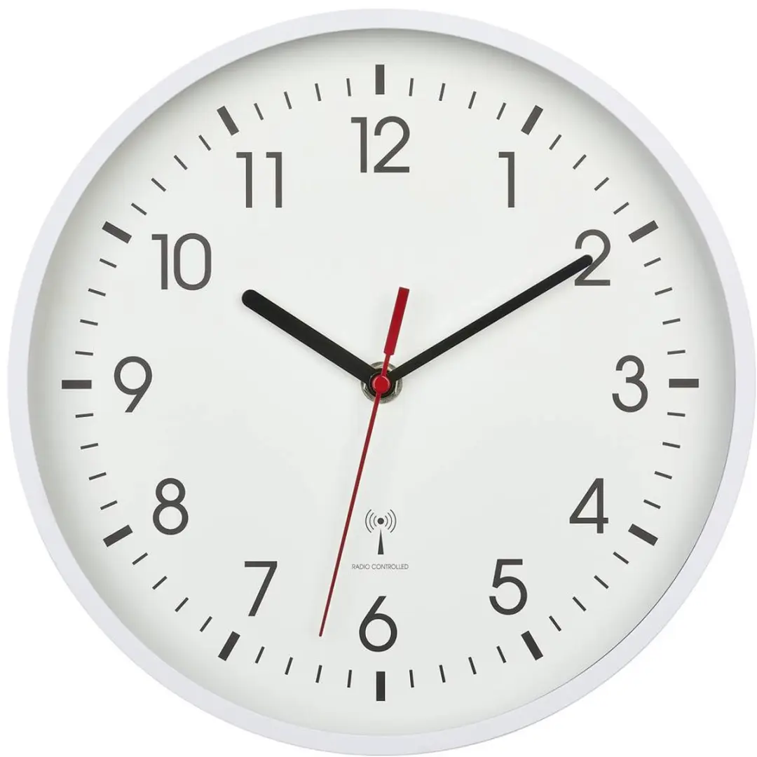 TFA Dostmann 60.3550.02 Wandklok - Zendergestuurd 24,5cm Wit