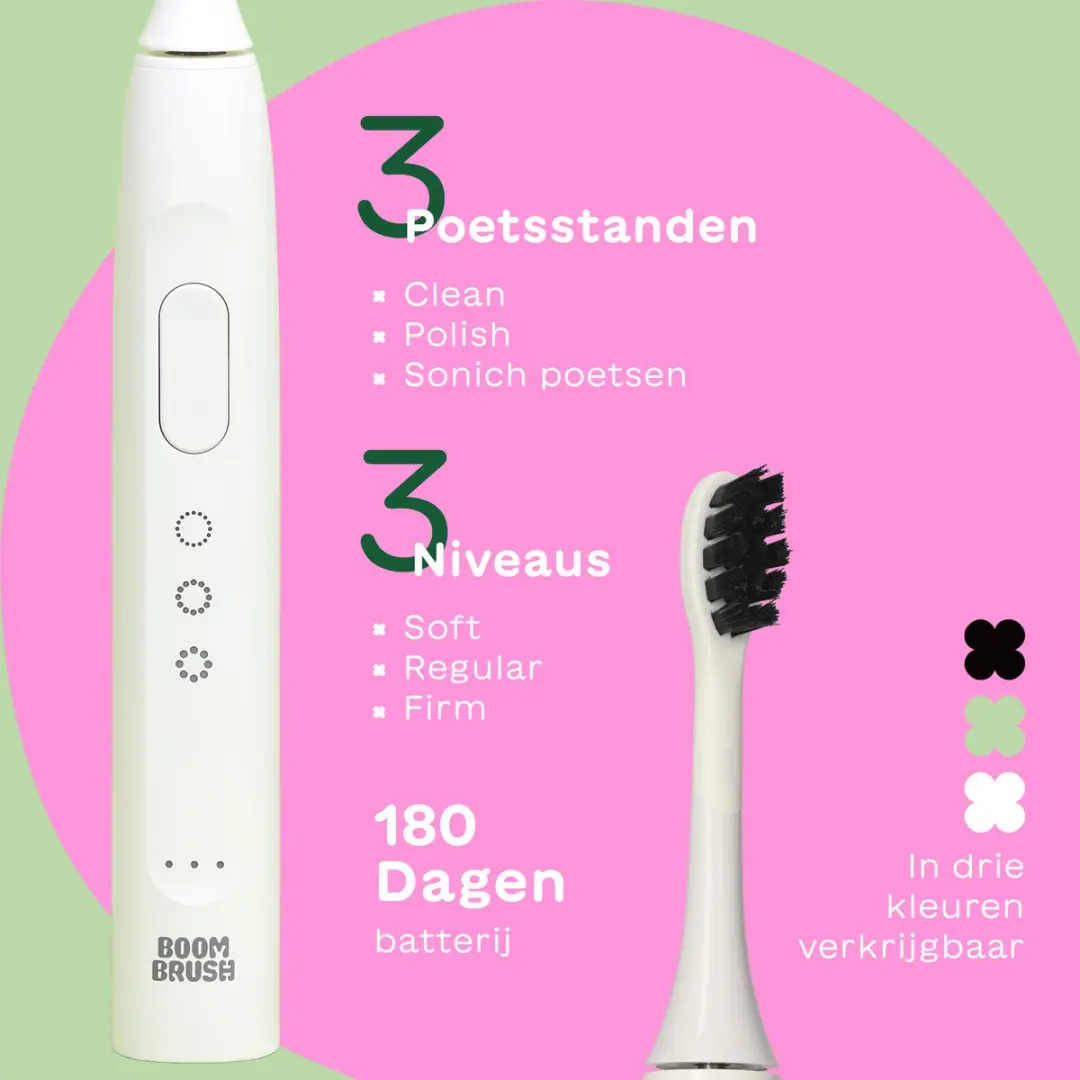 BOOM The Boost Elektrische Tandenborstel - 180 Dagen - Zwart