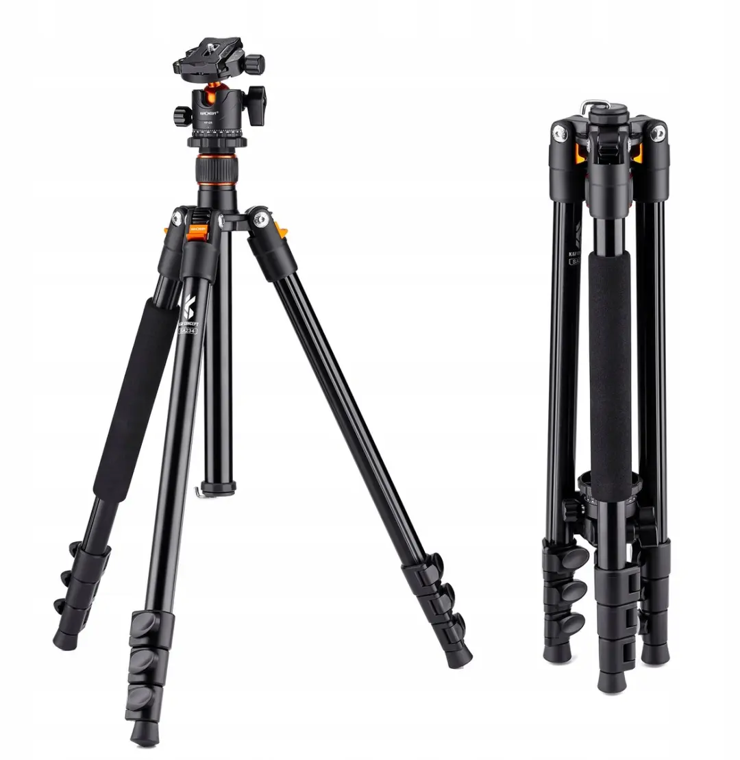 K&F Concept Statief 3D Balhoofd Macro - Lichtgewicht Aluminium - Oranje/Zwart