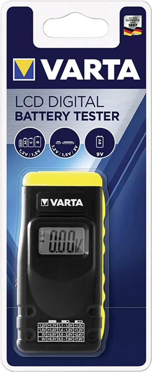 Varta Batterijtester LCD - 1.2V/1.5V/3V/9V