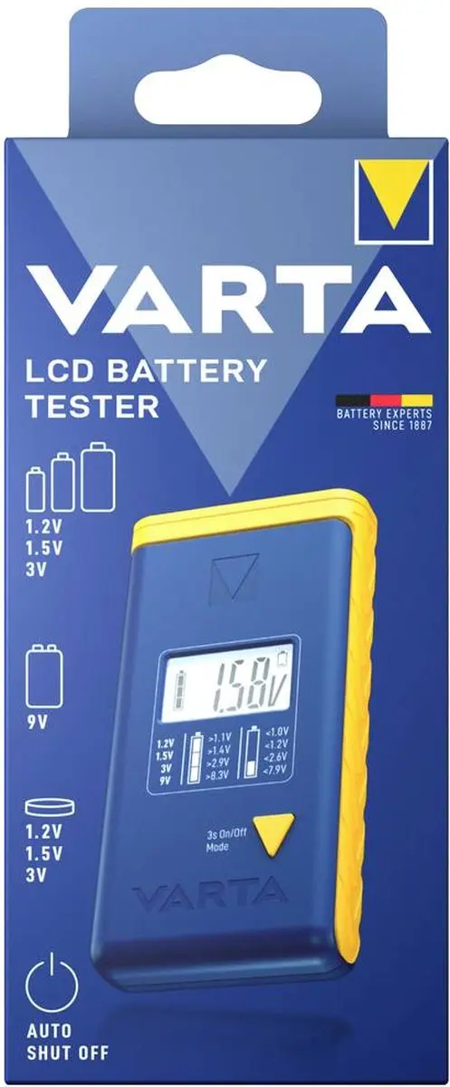 Varta Batterijtester LCD - 1.2V/1.5V/3V/9V