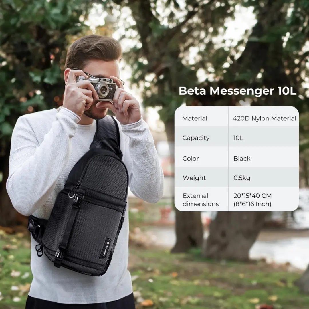 K&F Concept Beta Messenger 10L Sling Tas - M Zwart