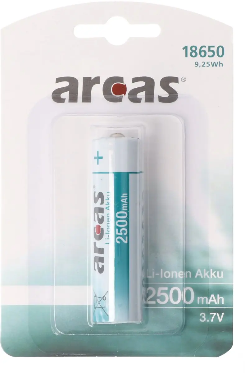 Arcas IMC18650BP1 Oplaadbare Li-ion 18650 Batterij 2500mAh