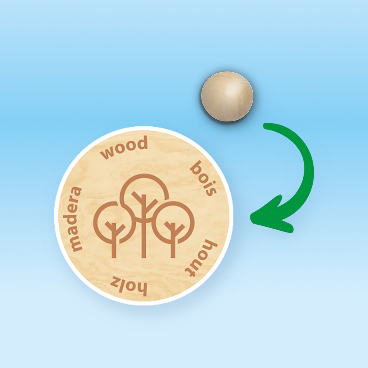 SES - Blikgooien - stevige kunststof ballen met houten ballen - voor binnen of buiten spelen