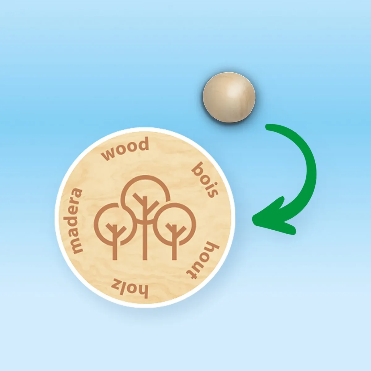 SES Creative Blikgooien - Stevige kunststof ballen met houten ballen