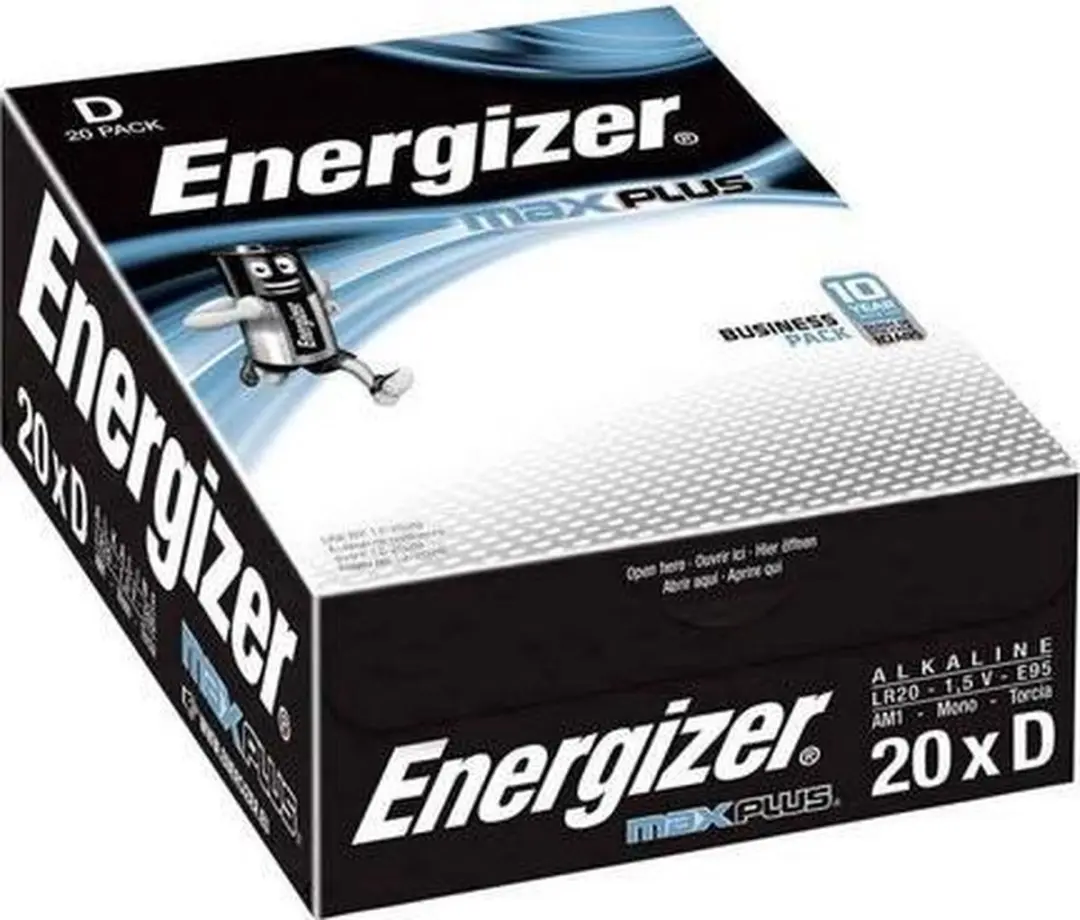 Energizer Max Plus Industrial D - 20 Stuks