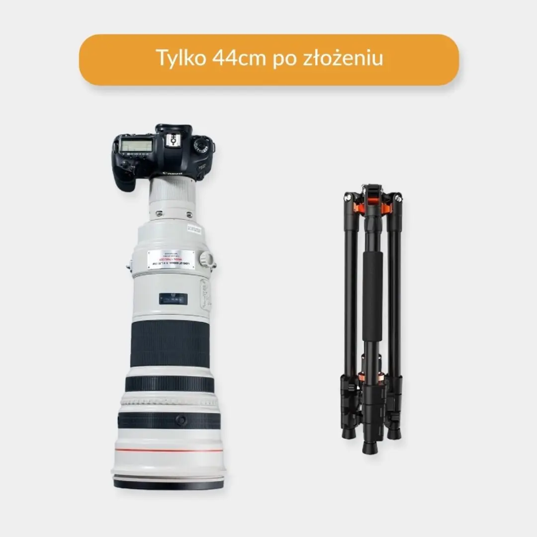 K&F Concept Statief 171cm Balhoofd Monopod - Zwart/Oranje