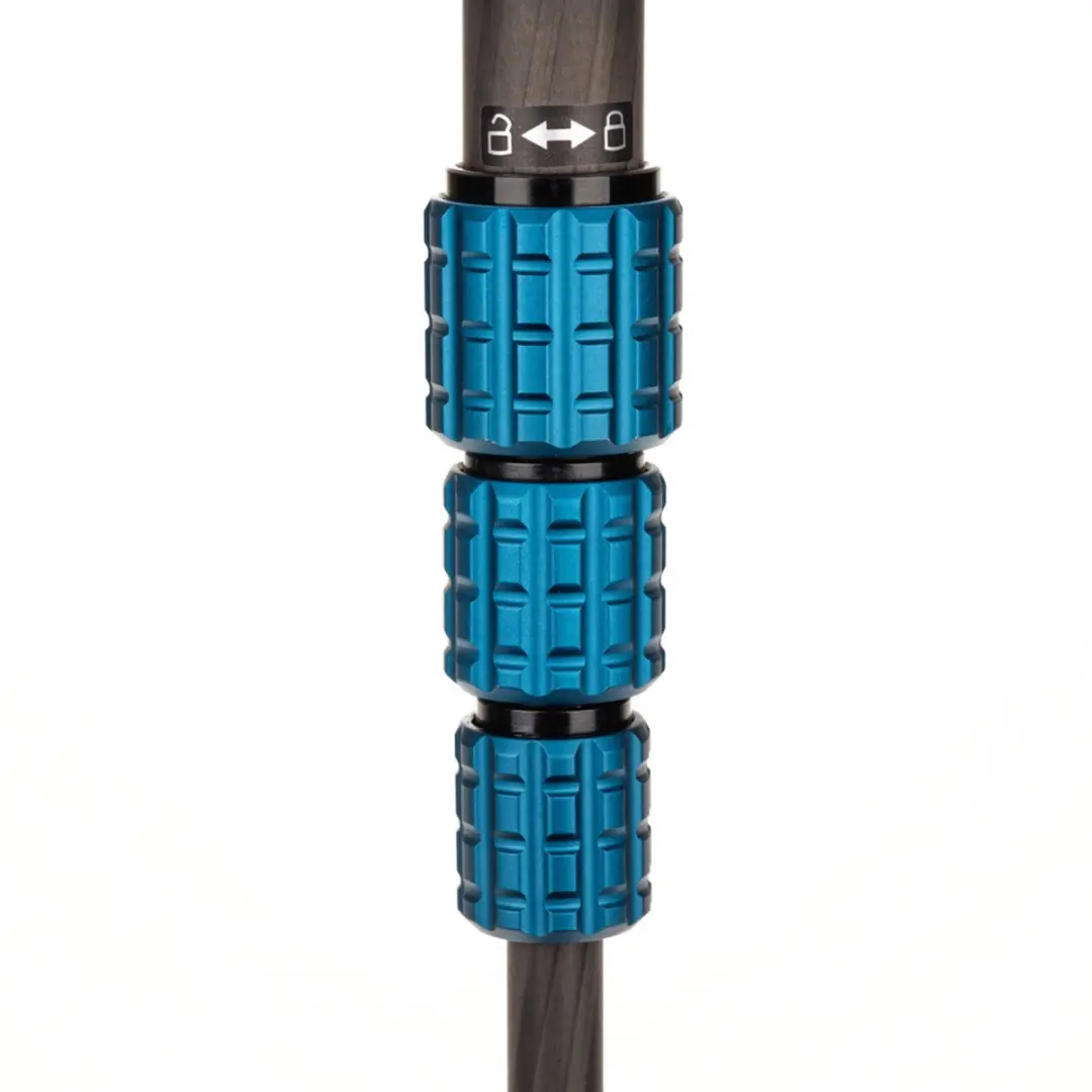 Benro Super Slim TSSL08CN00P Statief - 4 Secties - Zwart/Blauw - afbeelding 2 van 6