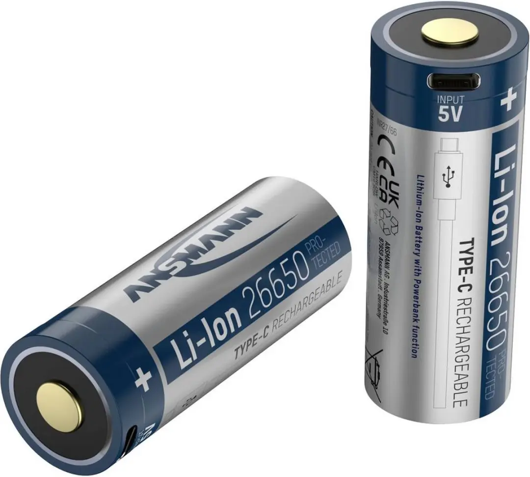 Ansmann 26650 USB-C Oplaadbare Batterij 5100mAh