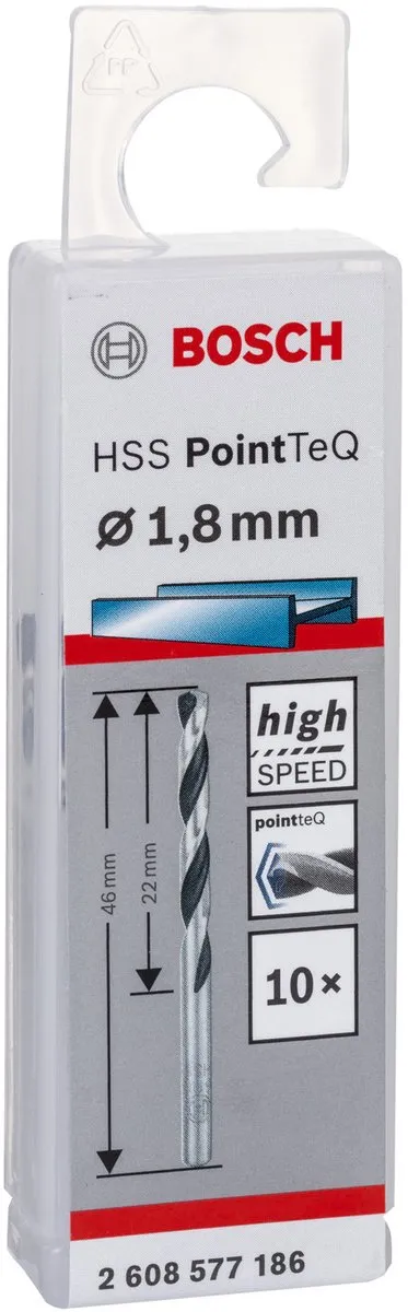 Bosch HSS PointTeQ DIN 338 1,8x22x46mm - 10 Stuks - afbeelding 3 van 5