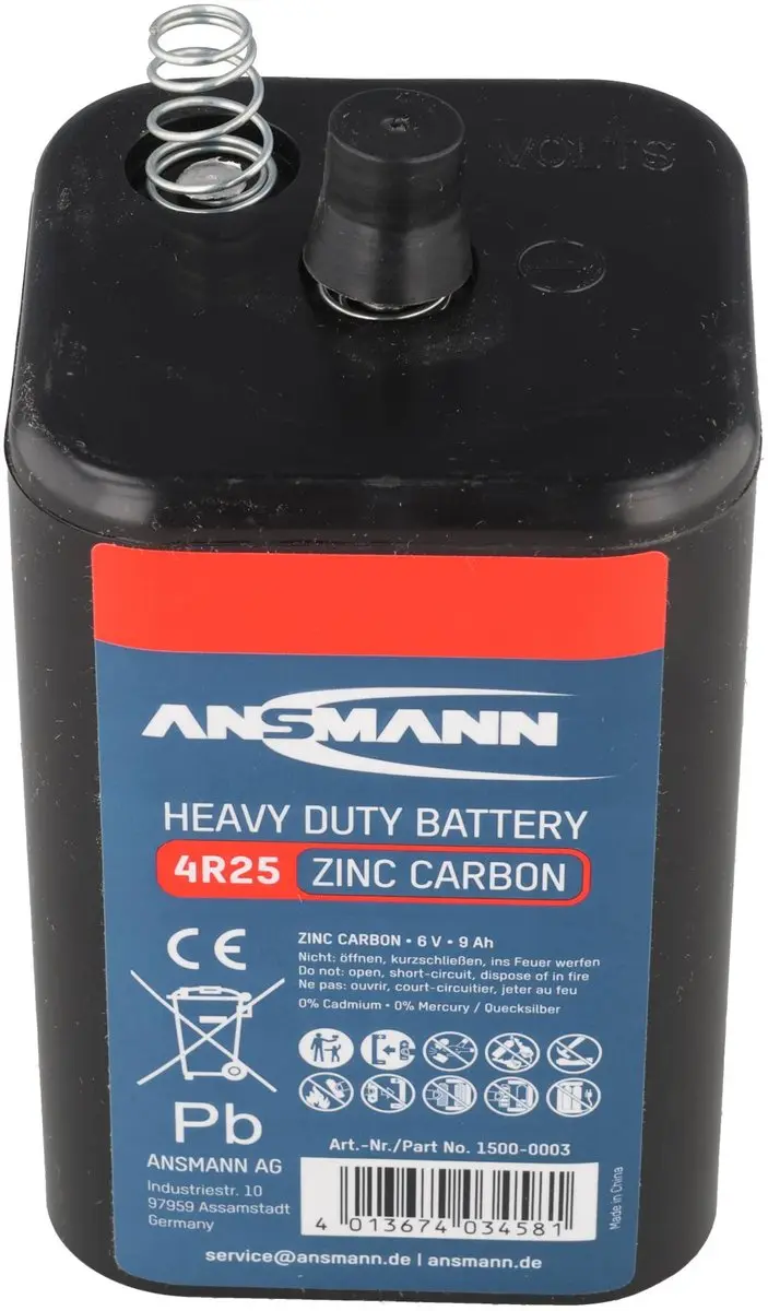 Ansmann 4R25 Zink-kool Batterij 6V 9000mAh