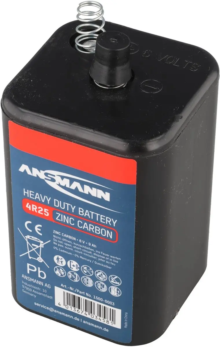 Ansmann 4R25 Zink-kool Batterij 6V 9000mAh