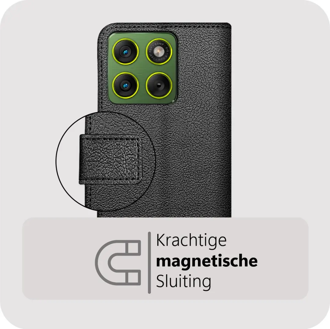 Just in Case Bookcase Classic MMT2856CW1 Hoesje - Motorola Edge 70 - Zwart - afbeelding 6 van 6
