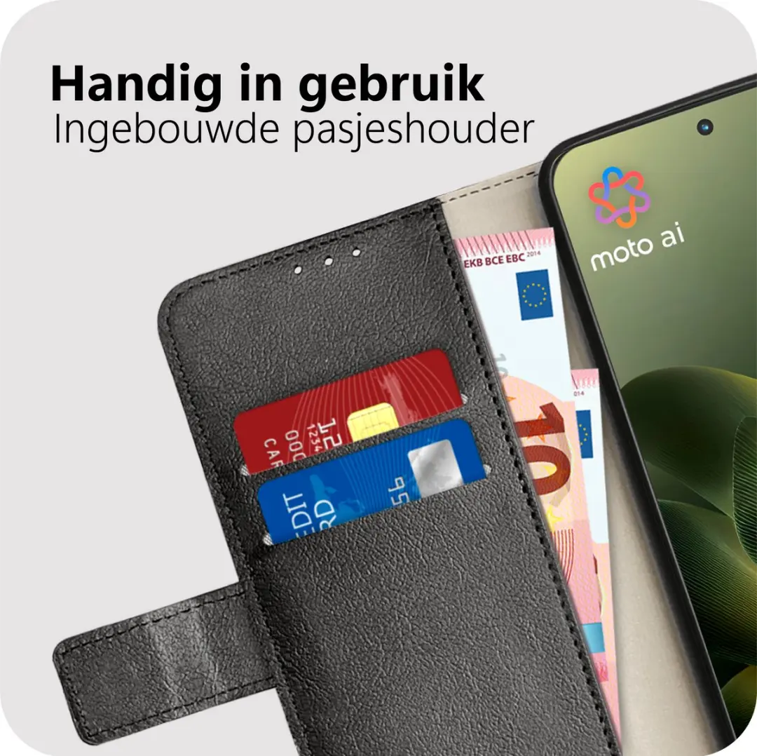 Just in Case Bookcase Classic MMT2856CW1 Hoesje - Motorola Edge 70 - Zwart
