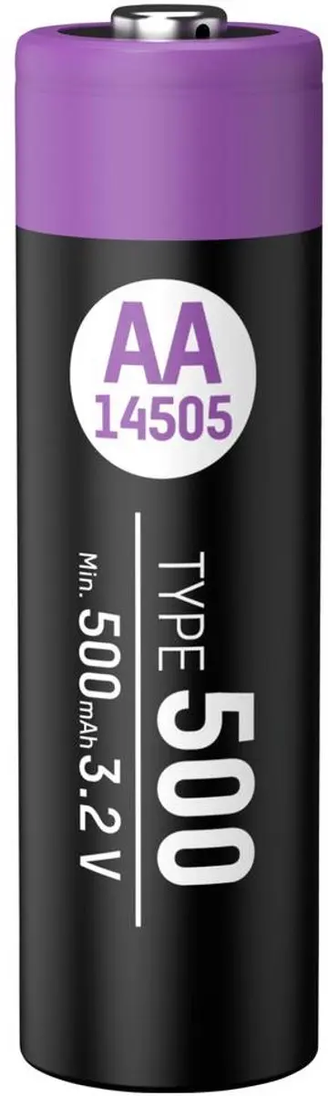 Ansmann LiFePO4 AA 500mAh Oplaadbare Batterij - 1 Stuk