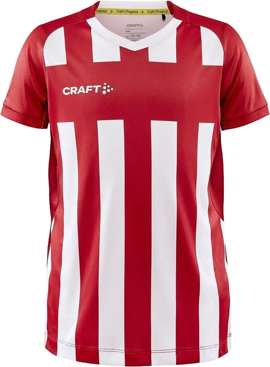 Craft Progress 2.0 Stripe Shirt Kinderen - Rood/Wit - 122/128