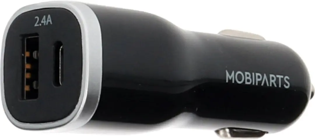 Mobiparts MP-98664 Car Charger - USB-A & USB-C 12W - Zwart