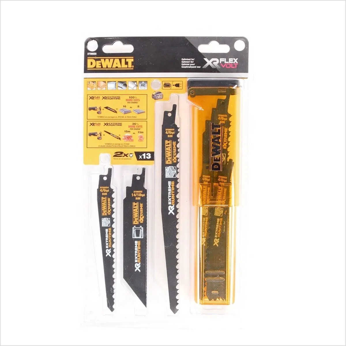 DeWalt DT99550 Reciprozaagbladen 13-delig - 152-230mm - Metaal/Hout