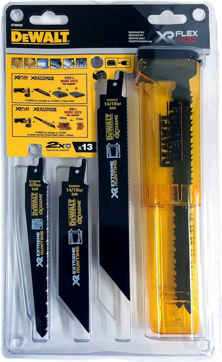 DeWalt DT99550 Reciprozaagbladen 13-delig