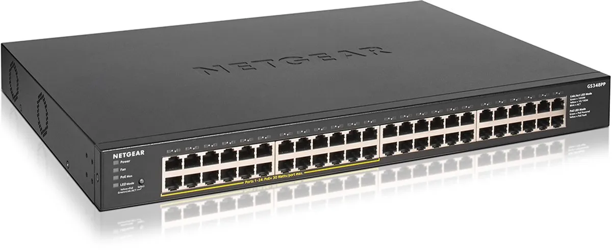 Netgear GS348PP 48-Poort PoE Switch 1Gbps - 380W