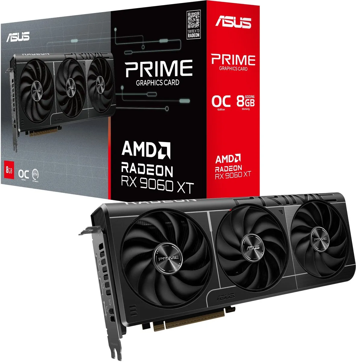 ASUS Prime RX 9060 XT OC Videokaart 8GB