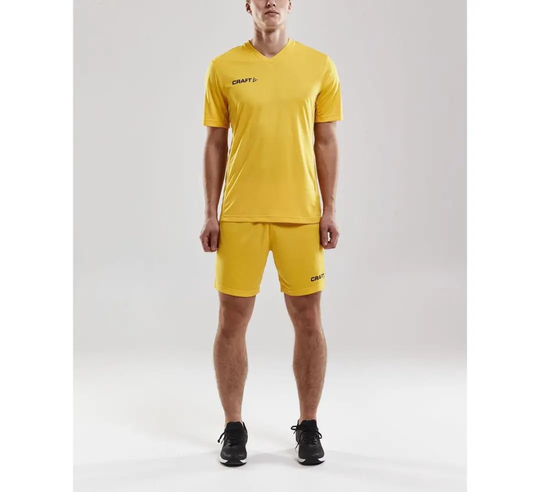 Craft Squad Jersey Solid SS Sportshirt Heren - M - Geel/Zwart