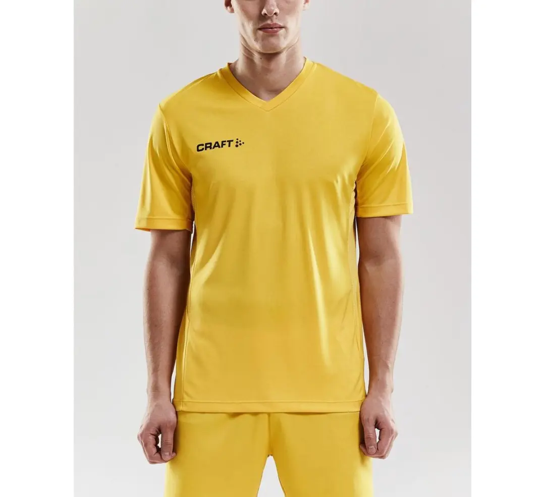 Craft Squad Jersey Solid SS Sportshirt Heren - M - Geel/Zwart