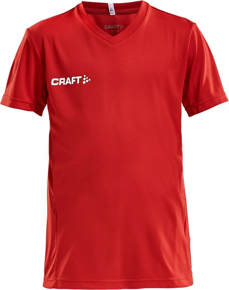 Craft Squad Solid Sportshirt Junior - Maat 158 - Rood/Wit