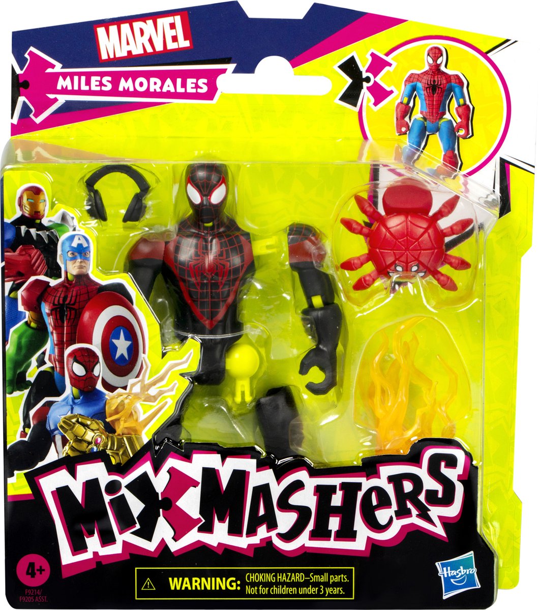 Hasbro Spiderman Miles Morales actiefiguur Mixmashers speelgoed.