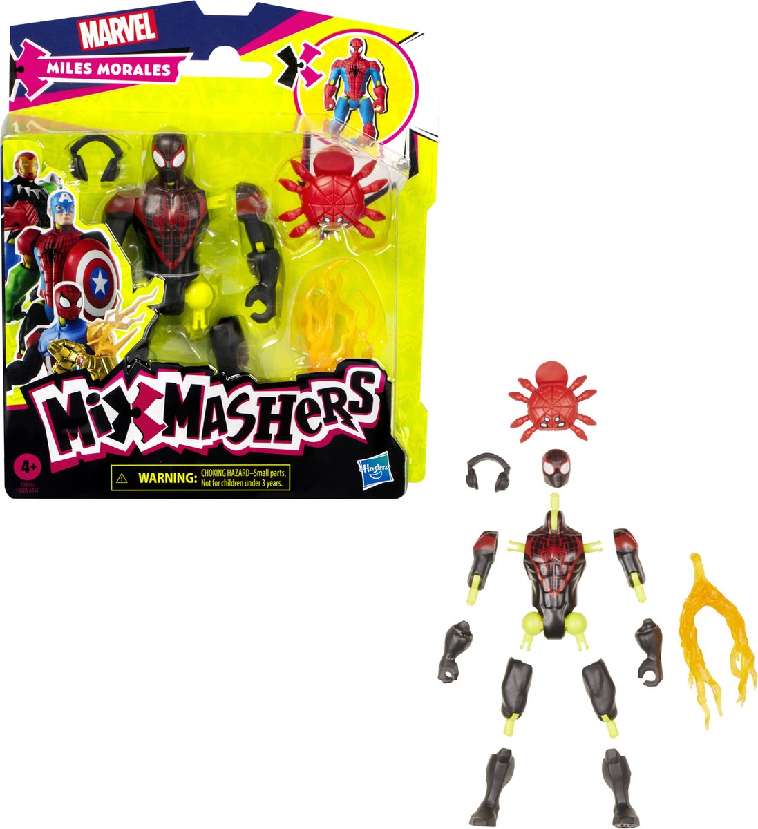 Hasbro Spiderman Miles Morales actiefiguur Mixmashers speelgoed.