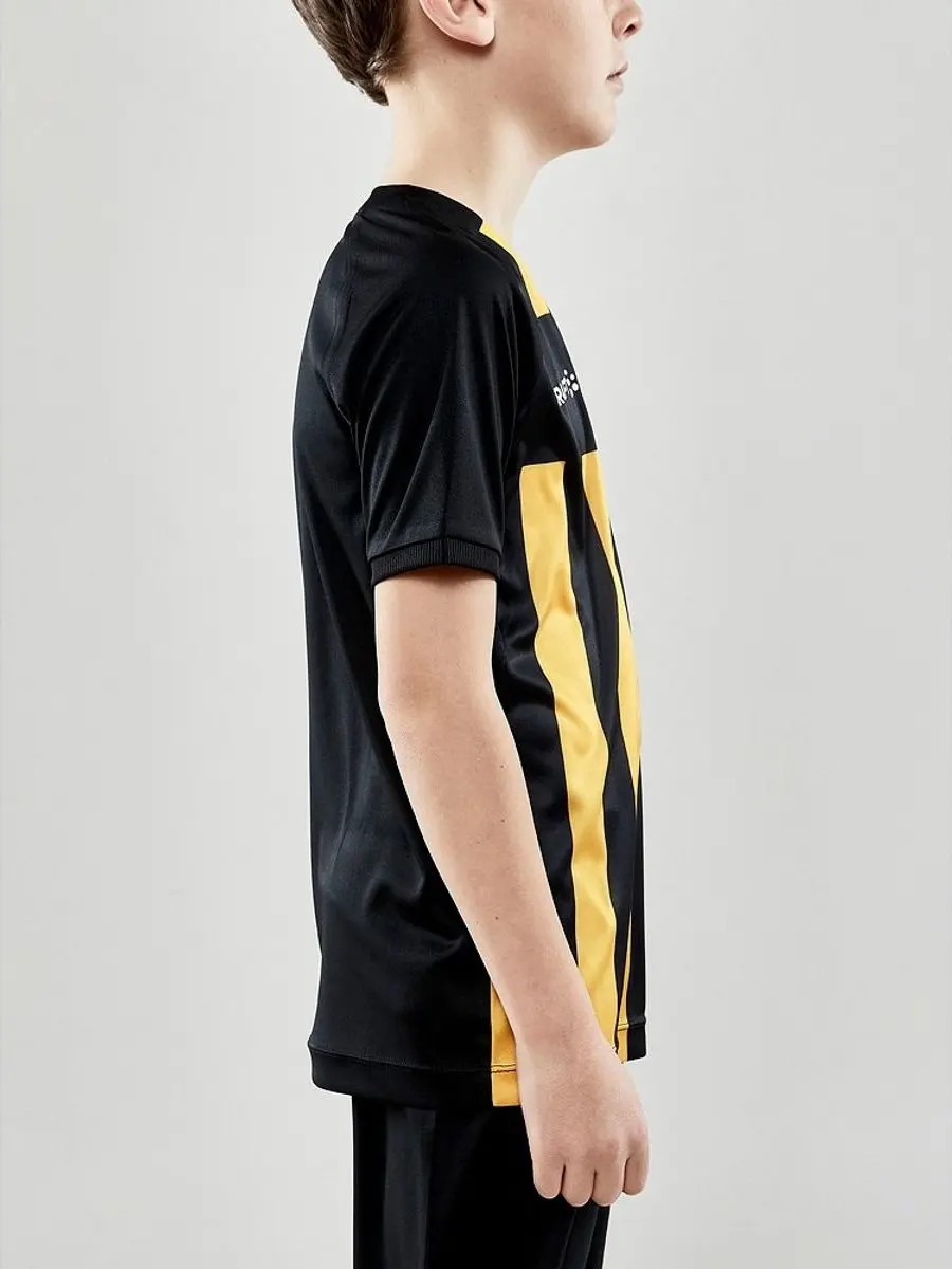 Craft Progress 2.0 Stripe Shirt Korte Mouw - Geel/Zwart 158/164
