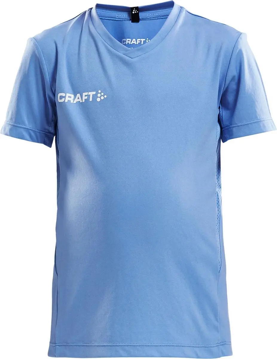 Craft Squad Solid Sportshirt Junior 158/164 - Unisex - Blauw/Wit