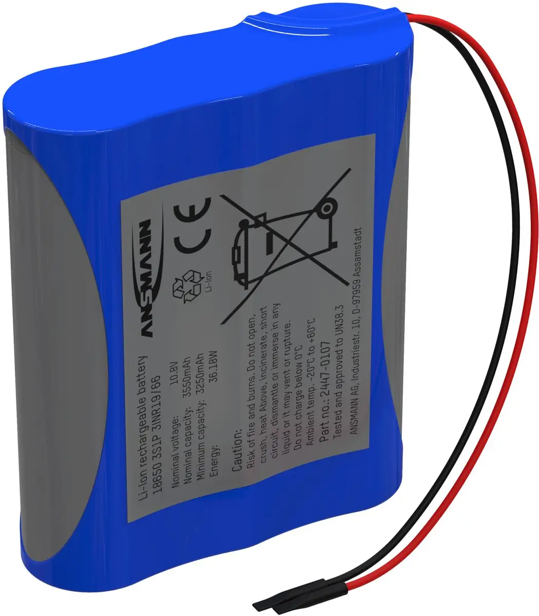Ansmann 3S1P Accupack 10.8V 3350mAh - 18650 Li-ion