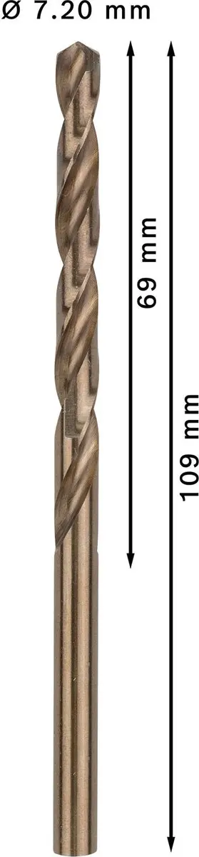 Bosch PRO HSS-Co Spiraalboor 7,2x69x109mm - 2608588098