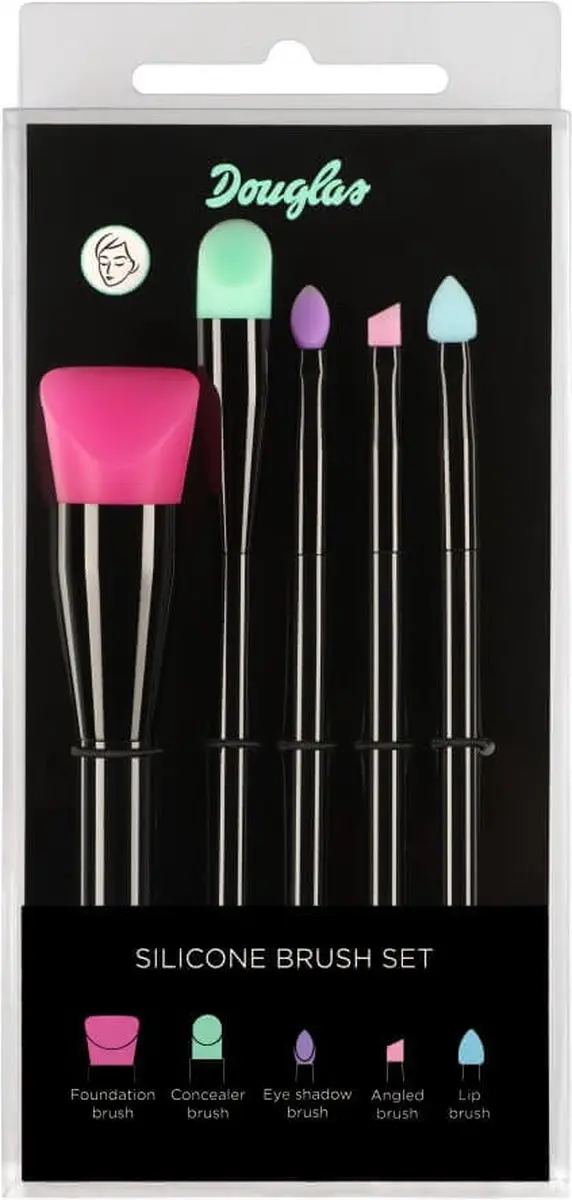 Douglas Siliconen Make-up Borstel Set 5-delig - o.a. Foundation/Concealer