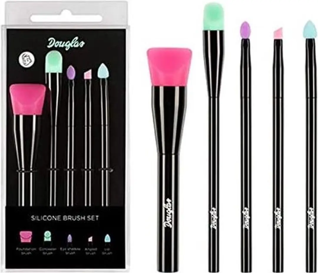 Douglas Siliconen Make-up Borstel Set 5-delig - o.a. Foundation/Concealer