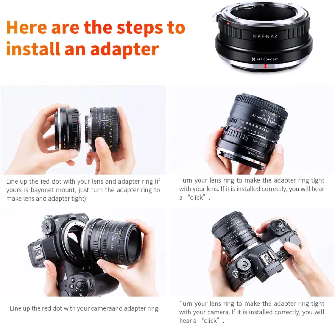 K&F Concept Nikon F-Z Adapter KF06.372 - Zwart