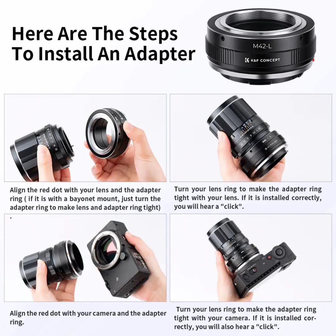 K&F Concept M42 Leica L SL Adapter - KF06.476 - Zwart